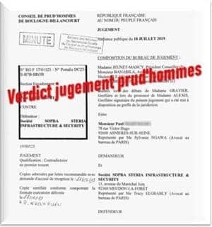 Verdict jugement prud'hommes  Délai et Appel